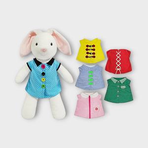 토끼인형 옷입히기 유아 어린이 인지놀이 똑딱이 단추 끈꿰기 지퍼올리기 어린이집