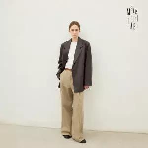 머티리얼랩 FAUX레더 오버핏 테일러드 재킷