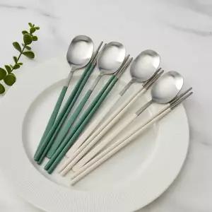 [모던하우스] 데일리로 쓰기좋은 수저4벌세트 크림그린