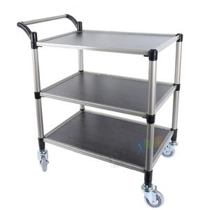 고급 오크우드 3단 다용도카트 중 460mmx630mmx820mm 무소음바퀴 이동 서빙카트 3단 고급음식점 호텔 다용도