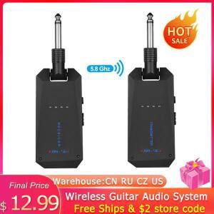 Ammoon AM-5G 무선 기타 시스템 충전식 오디오 송신기 ISM 밴드 일렉트릭 베이스 앰프용 5.8G