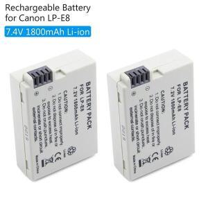 DSLR 디지털 카메라 배터리 2X LP-E8 LPE8 호환 캐논 550D 600D 650D 700D X4 X5 X6i X7i T2i T3i T4i T5iK