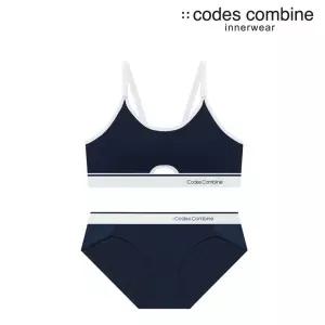 [코데즈컴바인이너웨어](강남점)프론트홀 스포츠 네이비 브라세트(CDWBR414NY+CDWBP414NY)