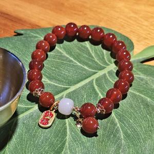 불교 붉은 옥염주팔찌 패션 소원성취 돈들어오는 재물운팔찌