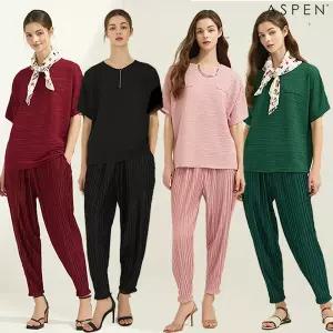 [에스펀] 플리츠 상하의 세트 + 머플러 (3종)