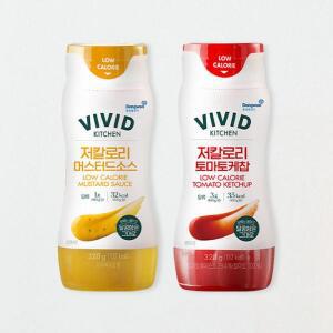 동원홈푸드 비비드키친 저칼로리 소스 320g 2종 ( 토마토케찹 + 머스터드소스)