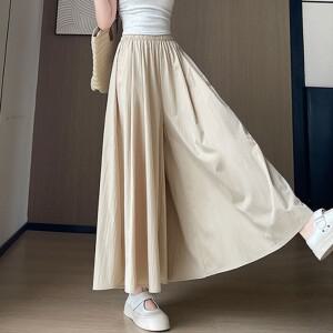 여성 쿨링 롱와이드 플레어 치마바지 4color  여름 체형커버 밴딩 와이드 치마바지