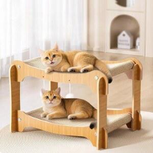 2층침대 사이잘 스크래처 캣타워 견고한 원목 117cm 기둥 긁힘 레이어