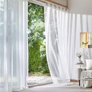 [모던하우스] 멀티펀칭레이스 시어 아일렛형 긴창문커튼 140x240 화이트 2p