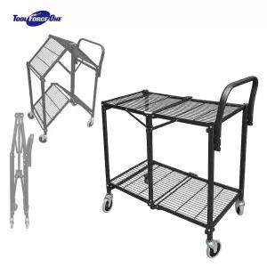 툴포스원 철제 접이식 메쉬 카트 서빙 트롤리 웨건 산업용 정리운반 TFO90339