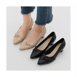 (천연소가죽) 스틸레토 매듭 펌프스힐 여성 구두 4.5cm