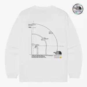 [노스페이스] [노스페이스 공식] NT7TR03K 화이트라벨 돔 로고 긴팔 라운드티_OFF WHITE
