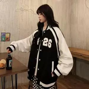 ONM 루즈핏 배색 야구점퍼 잠바 스타디움 봄 패치