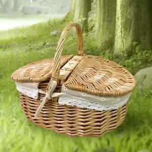 감성 피크닉 라탄 바스켓 수납 바구니 중형 LUAZ-BS 감성바구니 라탄바구니 피크닉바구니 소풍바구니