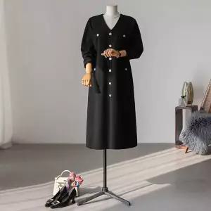 (안나앤플러스) 로일라 버튼 원피스[드레스DZT91] 빅사이즈