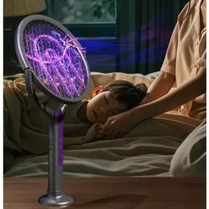 스탠드전기모기채 회전 전자 모기 충전식 파리 채