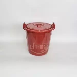 다용도 만능용기 적색 35L 원형 빨간통 김장 동치미 장아찌 통 대형 플라스틱통 재활용 쓰레기통 물통 청통 김치통