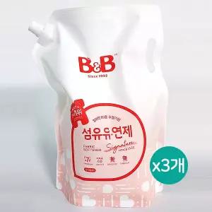 비앤비 섬유유연제 시그니처 자스민 앤 로즈 리필 2100ml 3개