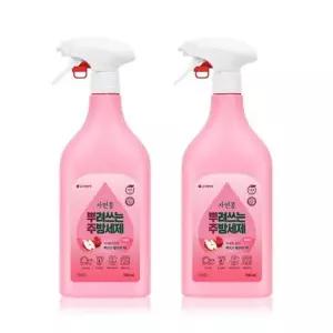 LG 자연퐁 뿌려쓰는 주방세제 애플향 용기형 750ml 2개 + 특별증정(뿌리는 레몬식초 400ml) 설겆이 청소 원