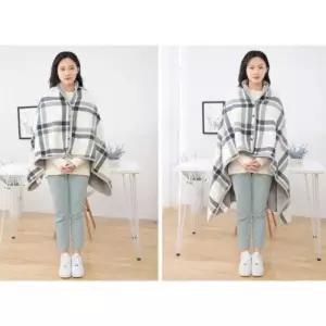 똑딱이담요 담요 극세사 겨울 체크 무릎담요 숄 망토 학생 회사 블랭킷 캠핑 사무실