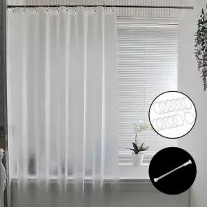 무타공 샤워커튼 욕실 방수 화장실 PEVA 고급 호텔식 디자인 커튼 커튼봉 세트 불투명 욕실인테리어 화장실