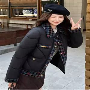 트위드 배색으로 시선강탈 고급스러운 세련미, 숏 패딩 점퍼