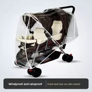 유모차 레인커버 유니버셜 트윈 유모차 앞뒤 좌우 좌석 겸용 방수 커버 물방울 방지