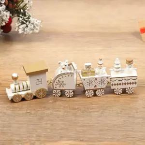 크리스마스 기차(화이트) 원목 징글벨 테이블장식