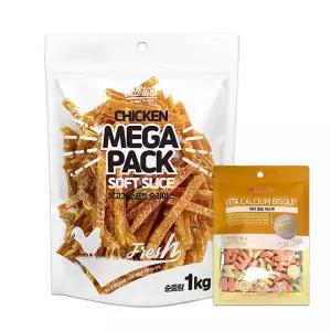 벨버드 메가팩 치킨 소프트 슬라이스 1kg 대용량 강아지 간식