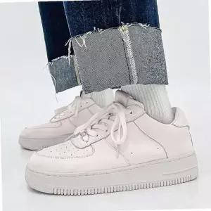 굽 베이직 남녀공용 키높이 스니커즈 운동화 화이트