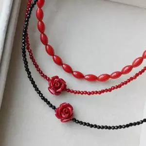 가나 로즈 김연아 목걸이 써지컬스틸 크리스탈 비즈 산호 핸드메이드