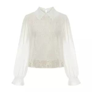 (택가 109000원)[티뷰] 레이스슬리브쉬폰블라우스_V6A-CBL010