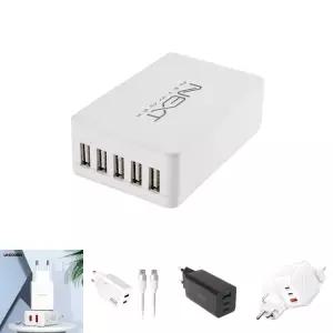 넥스트유 USB 5포트 AC 충전기/휴대폰/초고속/핸드폰/C타입/멀티/아이폰/급속/스마트폰/여행용/어댑터/업소
