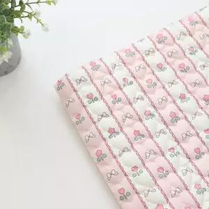 대폭 4온스 미니 하트 누빔원단 리본과 레이스 플라워