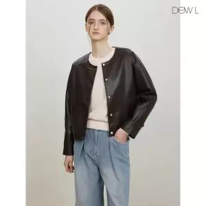 [듀엘링](하남점) 라운드넥 레더 자켓 BR_D261PSG702