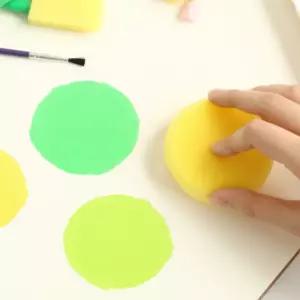 넓은원형 동그라미모양스펀지도장 물감스탬프놀이준비물 물감놀이교구 2개입