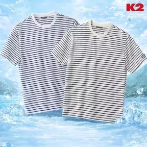 [K2](강남점)KMM24257 [강남점 단독] 남성 여름 초냉감 반팔 티셔츠 코드텐(CODE10) ICE 스트라이프 라...
