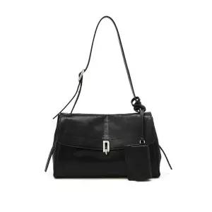 [닥스](강남점)DCBA6F202BK [강남 단독] [SPIN] 블랙 천연가죽 소프트 플랩형 숄더백 M