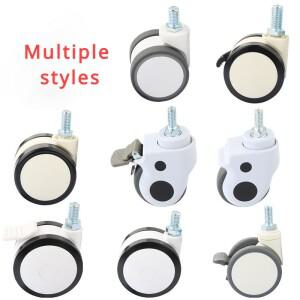 범용 휠 브레이크 캐스터 고무 기구 나사  사일런트 무브 도르래 베어링  뷰티 가구  2/2.5/3 인치  84 kg