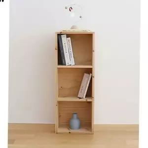 삼나무 3단 책장 DIY 조립식 책꽂이 원목 3단 책장 진열장 선반장 수납장 선반 소품 책상