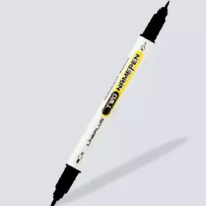 양면 양쪽 네임펜 1.0mm+0.4mm 색상 블랙 12개 1세트