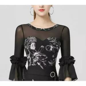 블랙 셔링 라인댄스복 연습복 라틴 댄스복 줌바