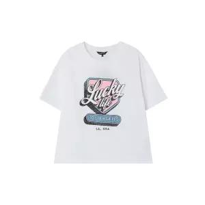 [LAP](마산점)빈티지 프린팅 크롭 반팔 티셔츠 AS2CT467