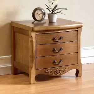 원목 3단협탁 브라운 엔틱 침대쪽장전화받침대 나르본