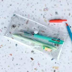 똑딱이 투명 PVC 파우치 중형