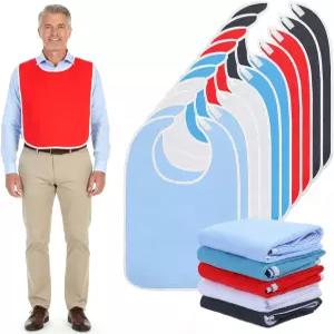 Caeuiciw 10개 성인 턱받이 세탁 가능한 남성용 의류 보호대 여성용 조절식 노인 및 장애인용 식탁보