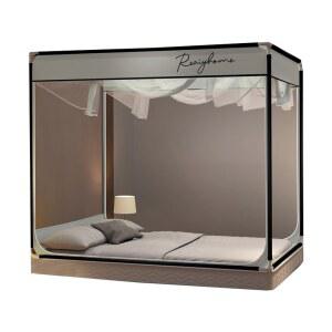 침대 보온 방한 가정 탠트 지지대 방풍 90X190X110CM 노래방 방음 그레이기본형면보온 텐트