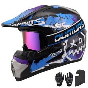 마스크 포함 선바이저 조절 오프로드 헬멧 오토바이 성인용 모토크로스 모페드 가능한 다운힐