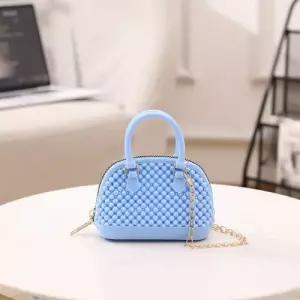 캐주얼 여자 미니 심플 미니백 숄더백 펀칭 젤리 가방 조개 립스틱 파우치 PVC 스포M5