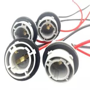 4팩 1156 BA15S LED 전구 소켓 프리와이어드 홀더 어댑터 커넥터 방향 신호 테일 스톱 리어 브레이크